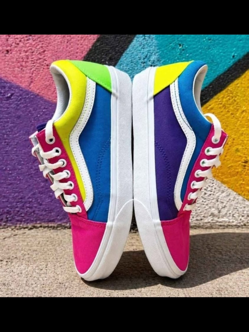 Vans Old Skool color-block neon sneakers mens Sz 8.5 - women's Sz 10 *New*